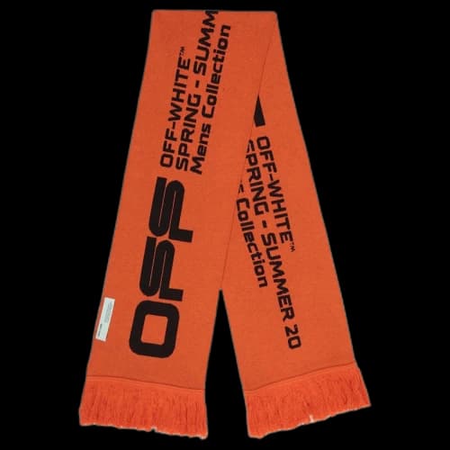 OFF-WHITE Wavy Line Scarf Orange/Black
