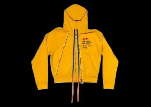 OFF-WHITE Yellow Industrial Y013 Double Zip Hoodie Yellow