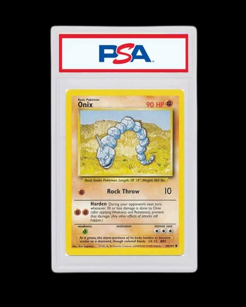 Onix 1999 Pokemon TCG Base Set Unlimited #56 (PSA or BGS Graded)