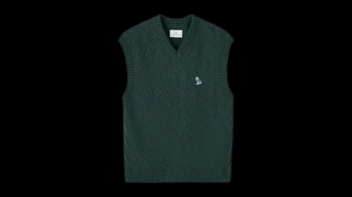 OVO Golf Basketweave Sweater Vest Midnight Green
