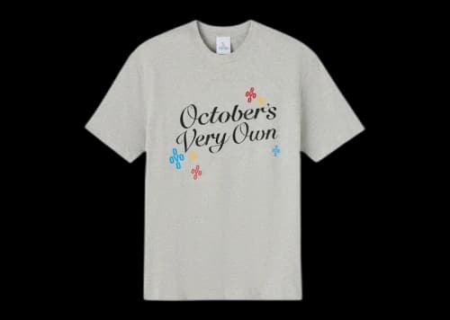 OVO Heavy Jersey Pom Pom Script Tee Heather Grey
