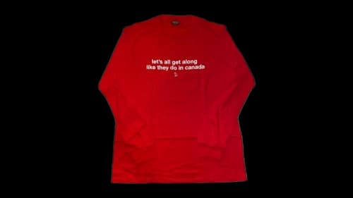 OVO Let's All Get Along Like They Do in Canada L/S T-shirt Red
