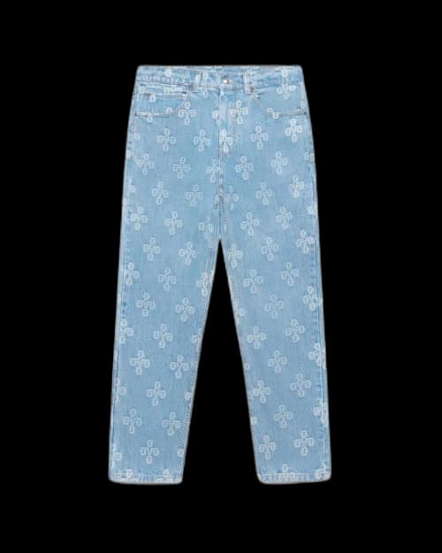 OVO Monogram Relaxed Fit Denim Washed Light Indigo