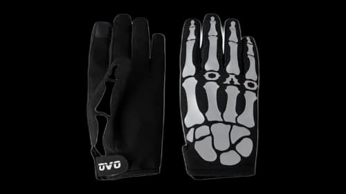 OVO Reflective Halloween Gang Skeleton Bone Gloves Black