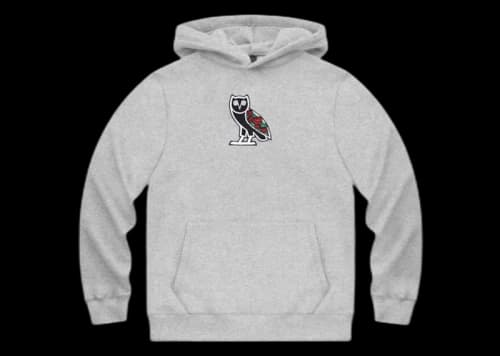 OVO Sandra's Rose Classic Owl Hoodie Heather Grey