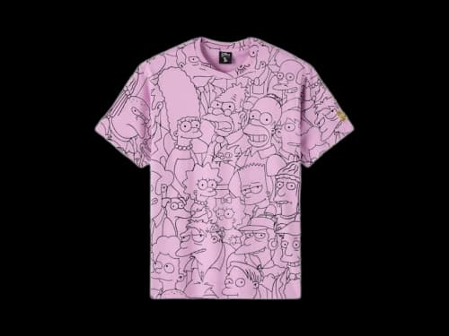 OVO The Simpsons All Over Print T-Shirt Pink/Black