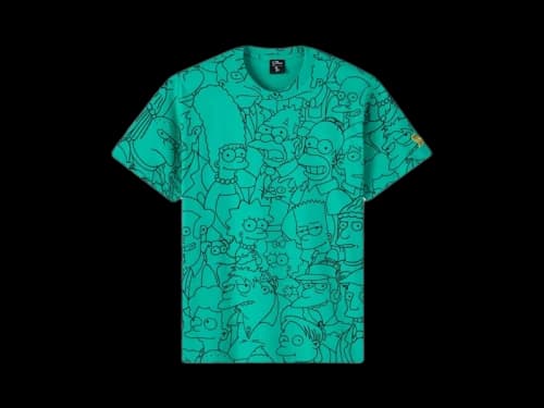 OVO The Simpsons All Over Print T-Shirt Teal/Black