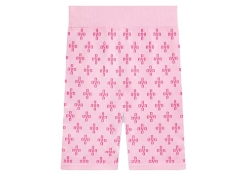 OVO Women's Monogram Rib Knit Bike Short Pale Pink/Dark Pink