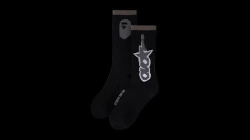 OVO x BAPE-STA Athletic Sock Black