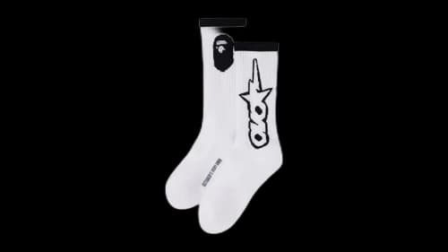 OVO x BAPE-STA Athletic Sock White