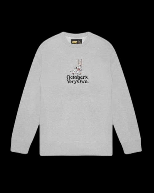OVO x Looney Tunes Bugs Bunny Crewneck Heather Grey