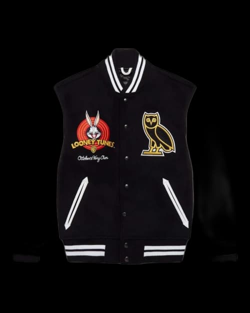 OVO x Looney Tunes Varsity Jacket Black