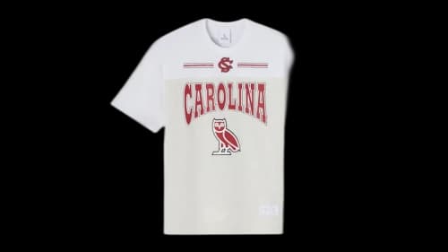 OVO x NCAA South Carolina Gamecocks Paneled T-shirt Ash Heather Grey