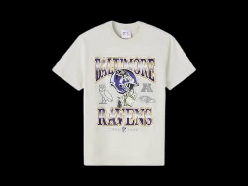 OVO x NFL Baltimore Ravens Graphic Team T-Shirt Ash Heather Grey