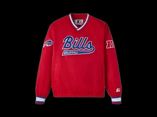 OVO x NFL Buffalo Bills Starter Trainer Pullover Jacket Red