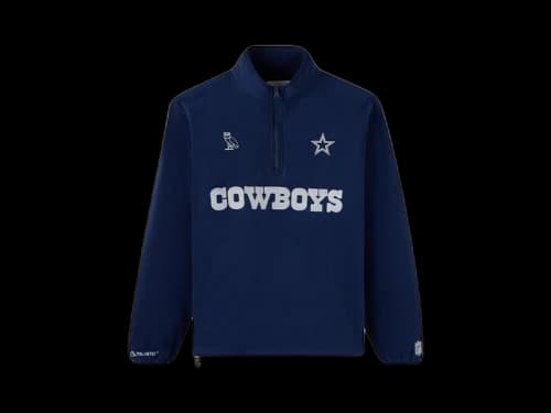 OVO x NFL Dallas Cowboys Polartec Mock Neck Quarter-Zip Fleece Navy