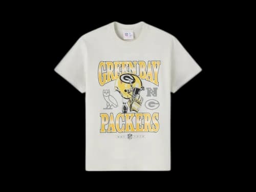 OVO x NFL Green Bay Packers Graphic Team T-Shirt Ash Heather Grey