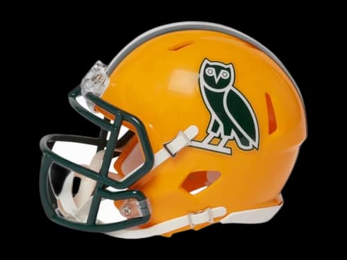 OVO x NFL Green Pay Packers Riddell Mini Helmet Yellow