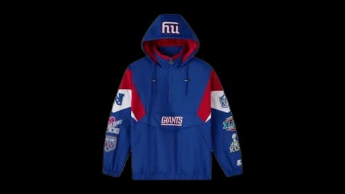 OVO x NFL Starter New York Giants Half Zip Pullover Jacket Blue