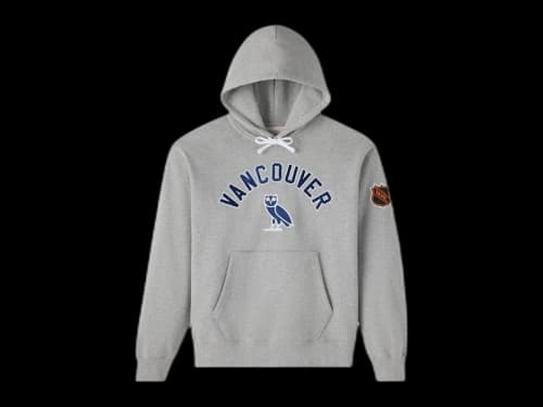 OVO x NHL Vancouver Canucks Team Training Hoodie Ash Heather Grey