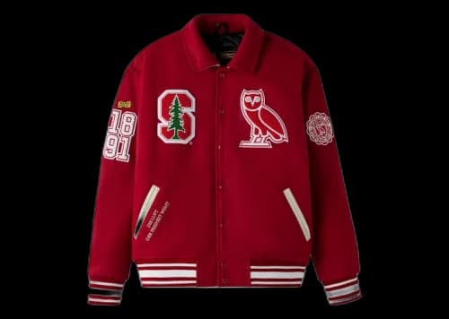 OVO x Stanford Univesity Campus Varsity Jacket Stanford Red