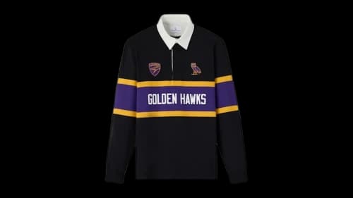 OVO x Wilfrid Laurier University Golden Hawks Rugby Polo Black