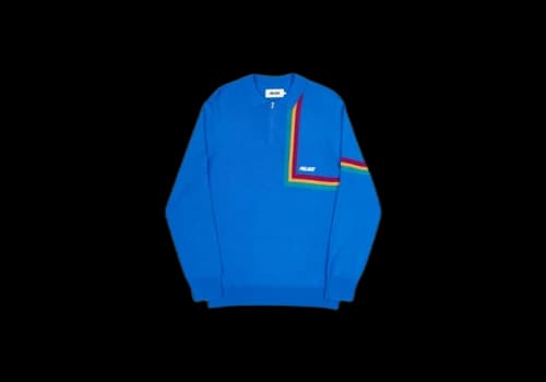 Palace Angle Stripe Zip Knit Blue/Orange/Red