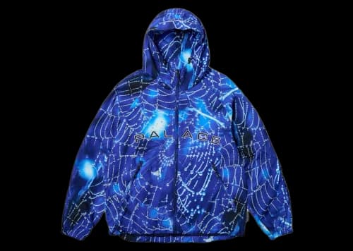 Palace Arc Shell Hooded Jacket Spider Web Blue