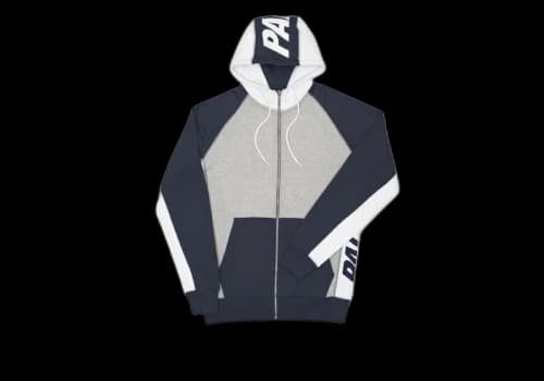 Palace Blocker Zip Hood Grey Marl/Navy