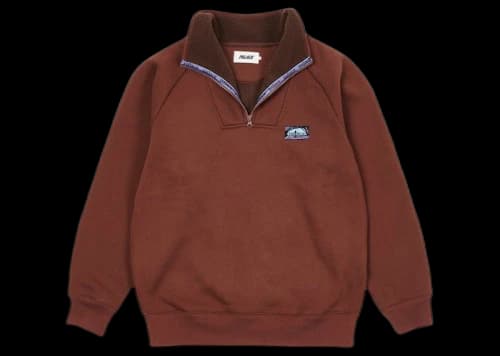 Palace Bonded Fleece 1/4 Zip Brown