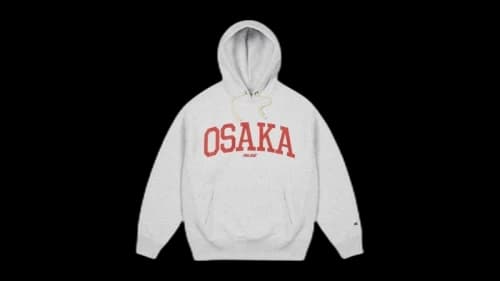 Palace Champion Osaka Exclusive Shop Hoodie Grey Marl