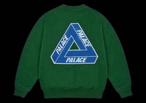 Palace Chenille Tri-Ferg Crew Racey Green