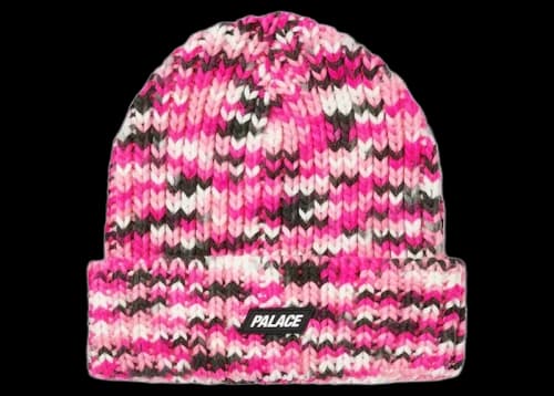 Palace Crochet Camo Beanie Pink Camo