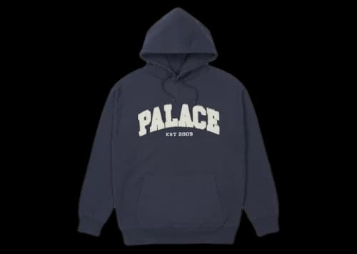 Palace Drop Shoulder Applique Hood Navy