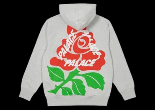 Palace English Rose Hood Grey Marl