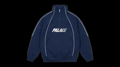 Palace Fast Logo 1/4 Zip Top Navy
