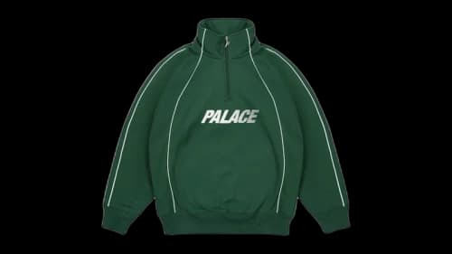 Palace Fast Logo 1/4 Zip Top Racey Green