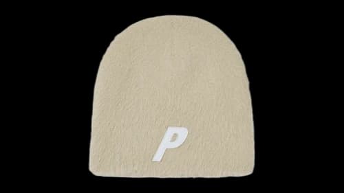 Palace Faux Mohair P Nein Cuff Beanie Stoney Grey