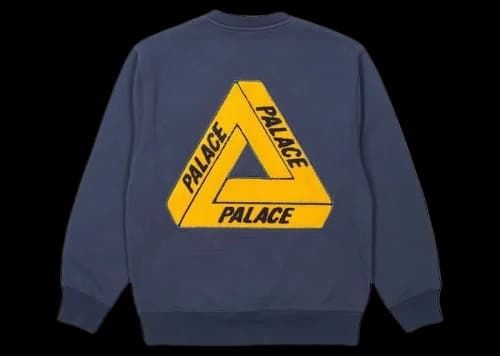 Palace Fleece Tri-Ferg Crew Navy