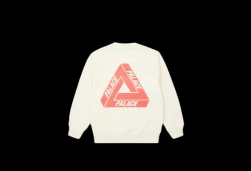 Palace Fleece Tri-Ferg Crew Soft White (SS23)