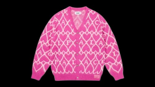 Palace Hairy Heart Knit Pink