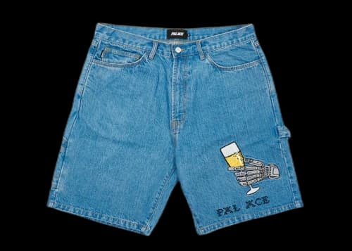 Palace Hippy Salute Denim Shorts Stone Wash