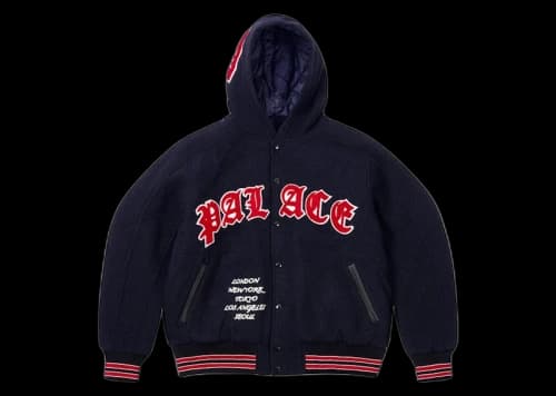 Palace Hooded Varsity Jacket Navy
