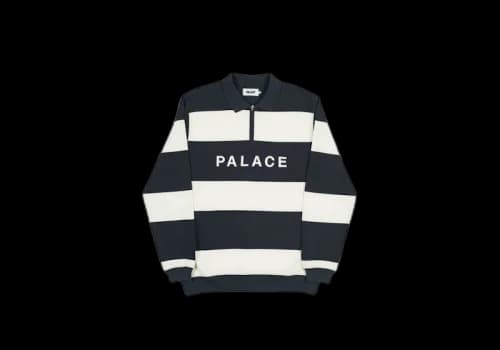 Palace J Stripe Crew Black/White