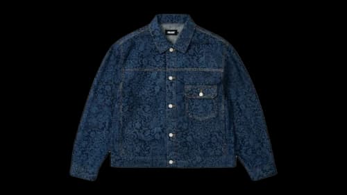 Palace Lace Bleached Denim Jacket Indigo Denim
