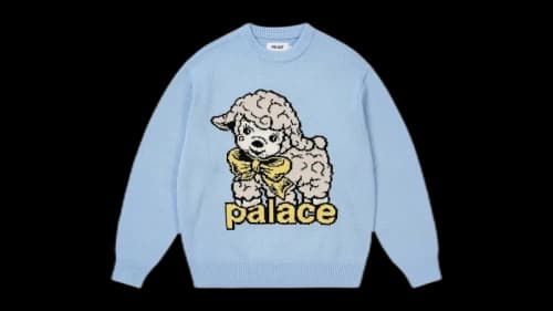 Palace Lamb Knit Sweater Skyline Blue