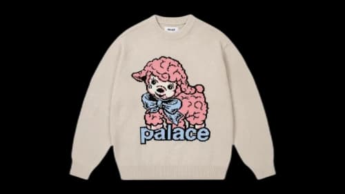 Palace Lamb Knit Sweater White