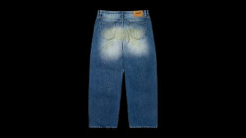 Palace Le Script P90 Baggy Jean Distress Blue Wash