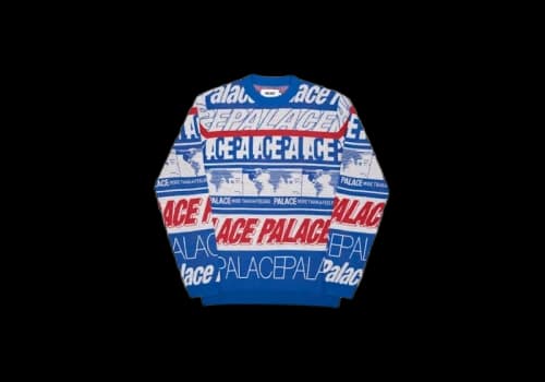 Palace Multi Font Knit Blue