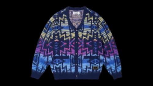 Palace Navajo Knit Cardigan Blue
